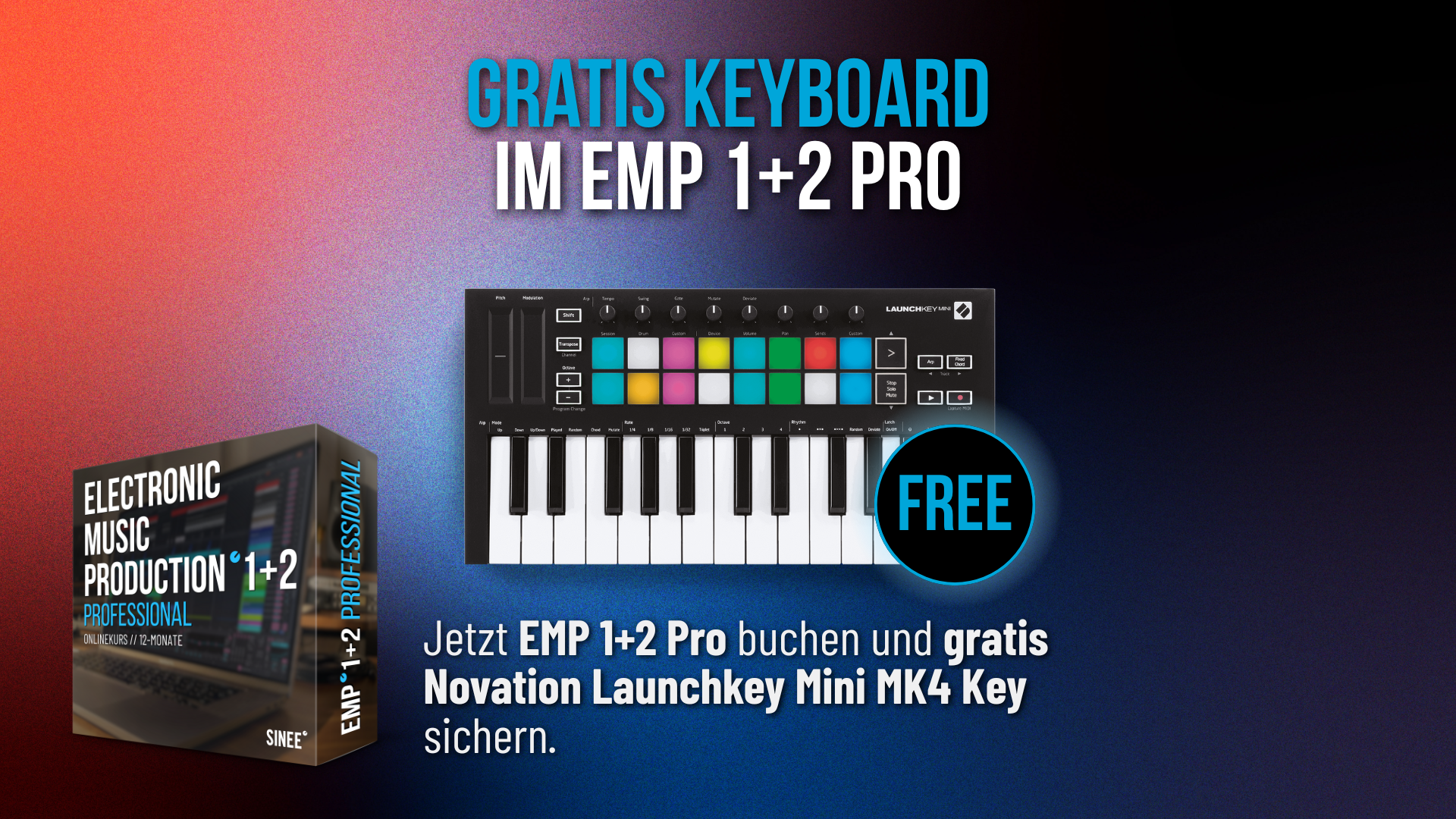 Gratis Keyboard – Buche jetzt unseren 12-Monatskurs professional (EMP 1+2) und erhalte ein gratis Keyboard 